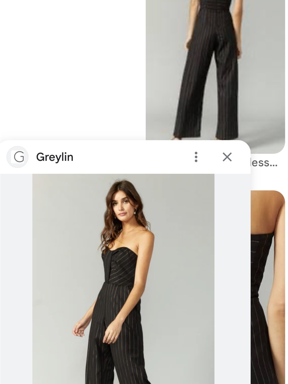 Greylin Strapless Pinstripe Jumpsuit small